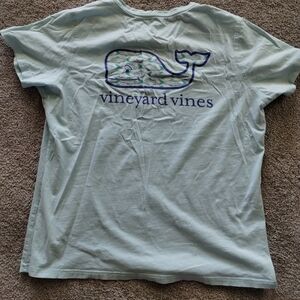 Vineyard Vines Light Blue/Green T-Shirt with Whale Logo.... Ladies....Large